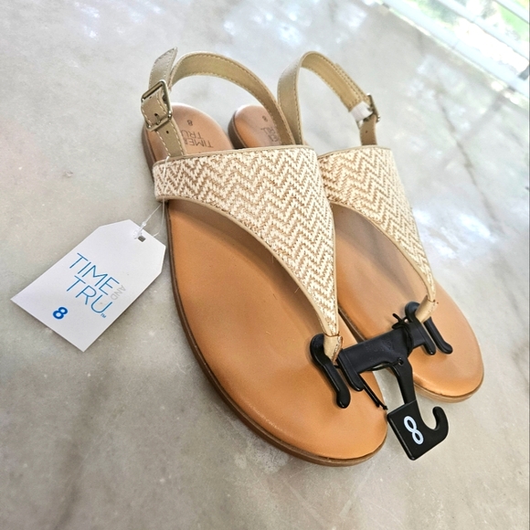 New "Time & Tru" Woven Strappy Sandals - NWT - Picture 2 of 12